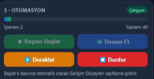 Otomasyon çalışırken